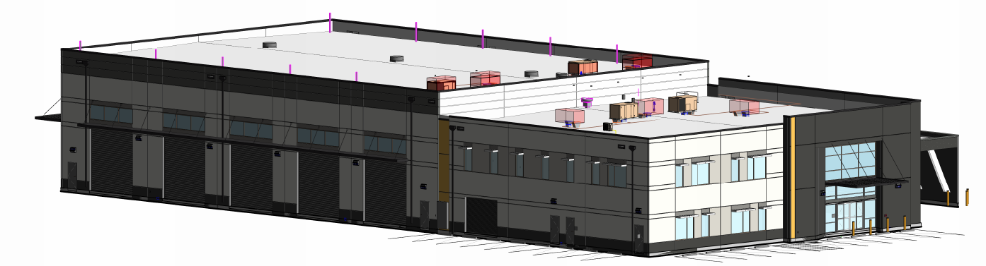 Architect’s perspective rendering of the planned Vermeer Southeast Buford Sales and Service Center